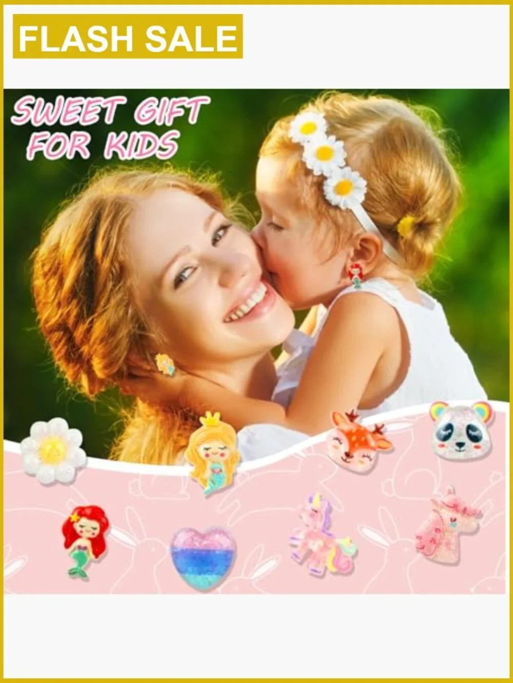 Clip On Earrings for Little Girls Set of 10 Hypoallergenic No Piercing